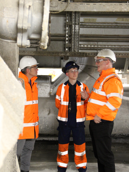 From left to right: Will Benton (Graco), Alex Fox (Lakeside EfW) and Tony Condon (TCE Transmission)